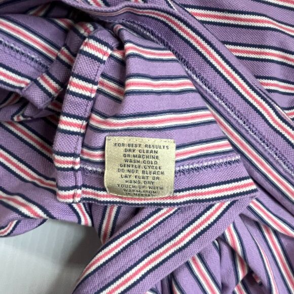 Peter Millar Summer Comfort Golf Polo Shirt Mens Large Purple Stripped - Picture 4 of 7
